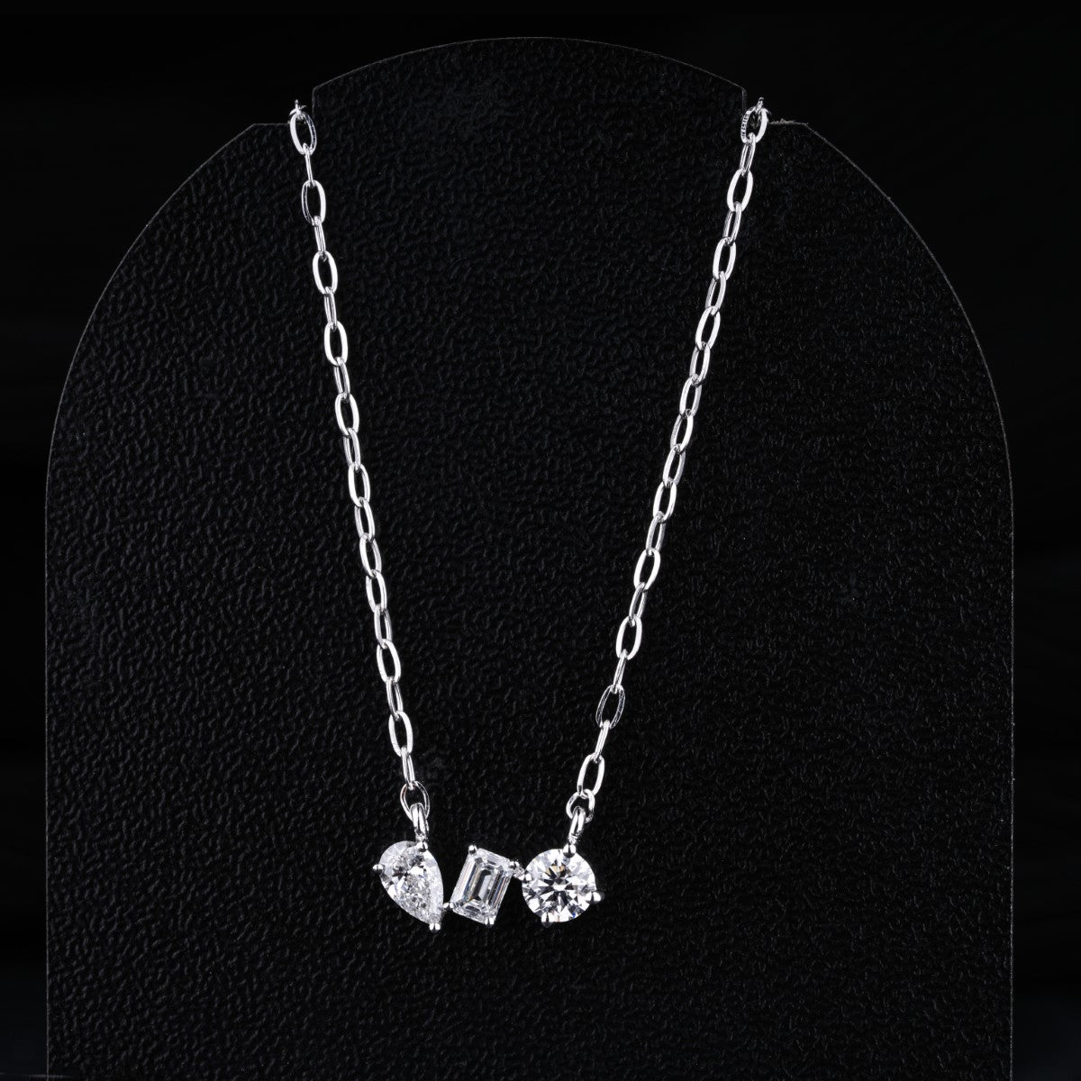 Three Stone Diamond Necklace