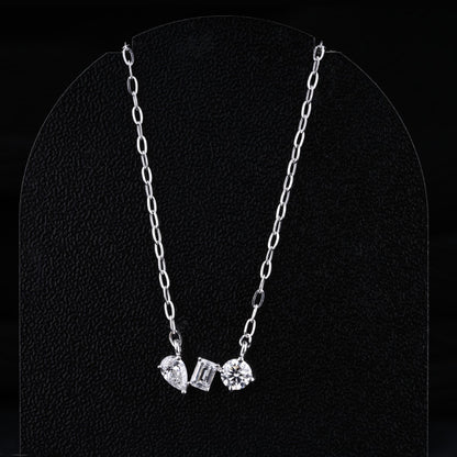 Three Stone Diamond Necklace