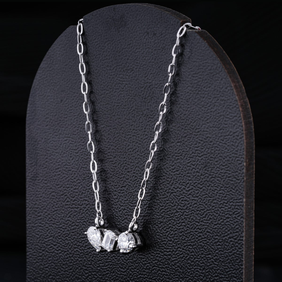 Three Stone Diamond Necklace