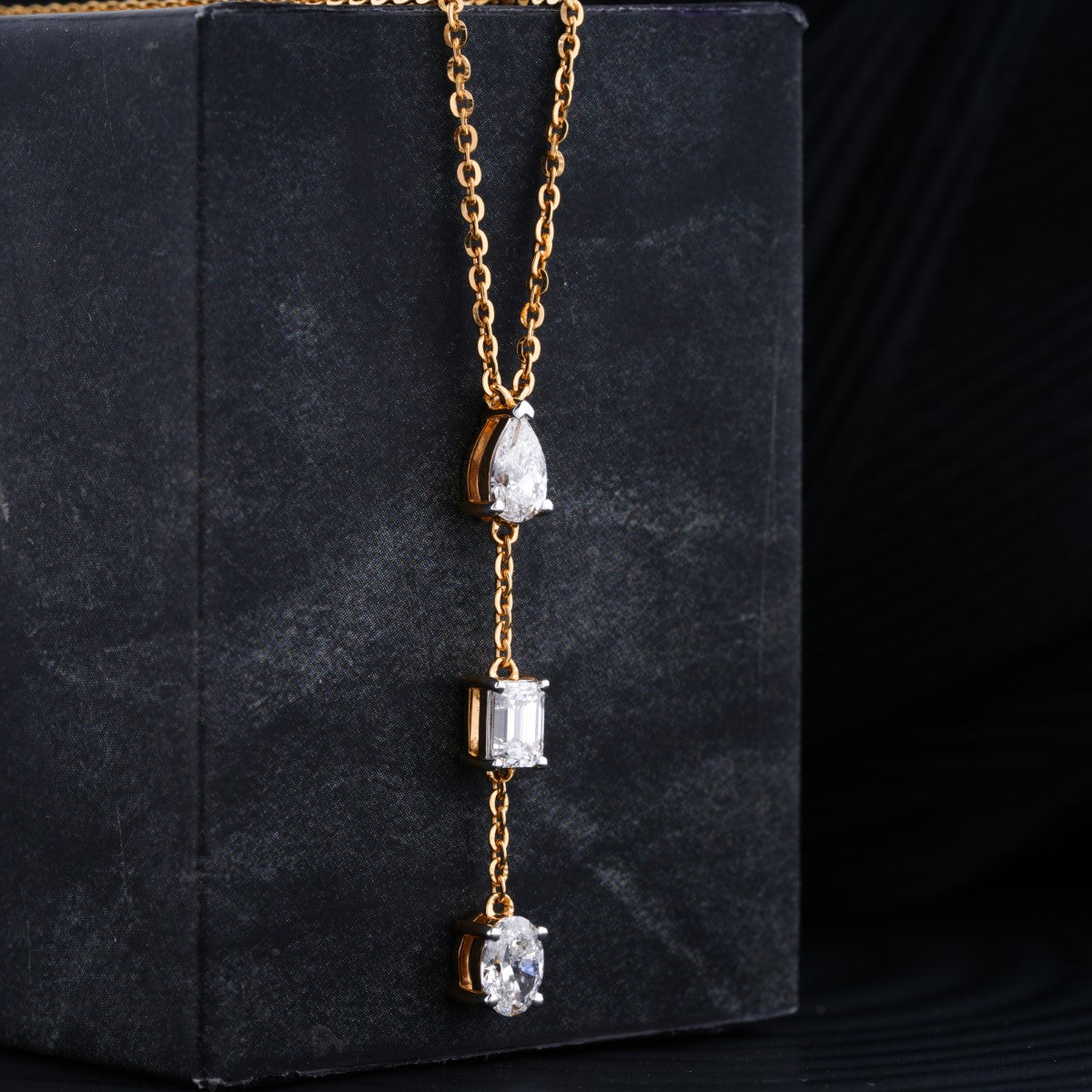 3 Diamond Drop Necklace