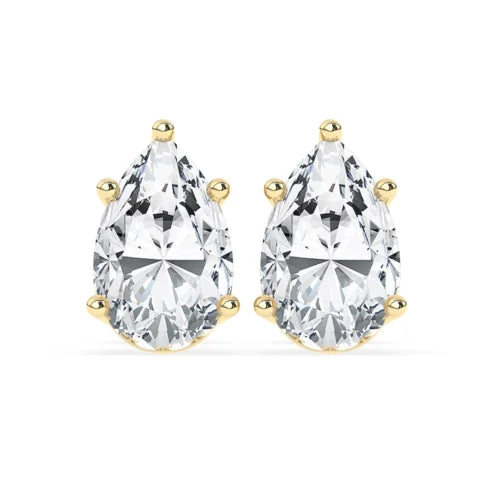 Pear Solitaire Hidden Halo Earring