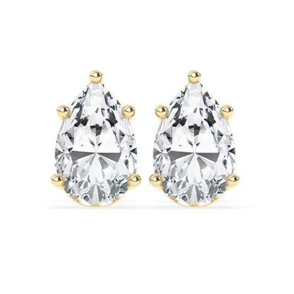 Pear Solitaire Hidden Halo Earring