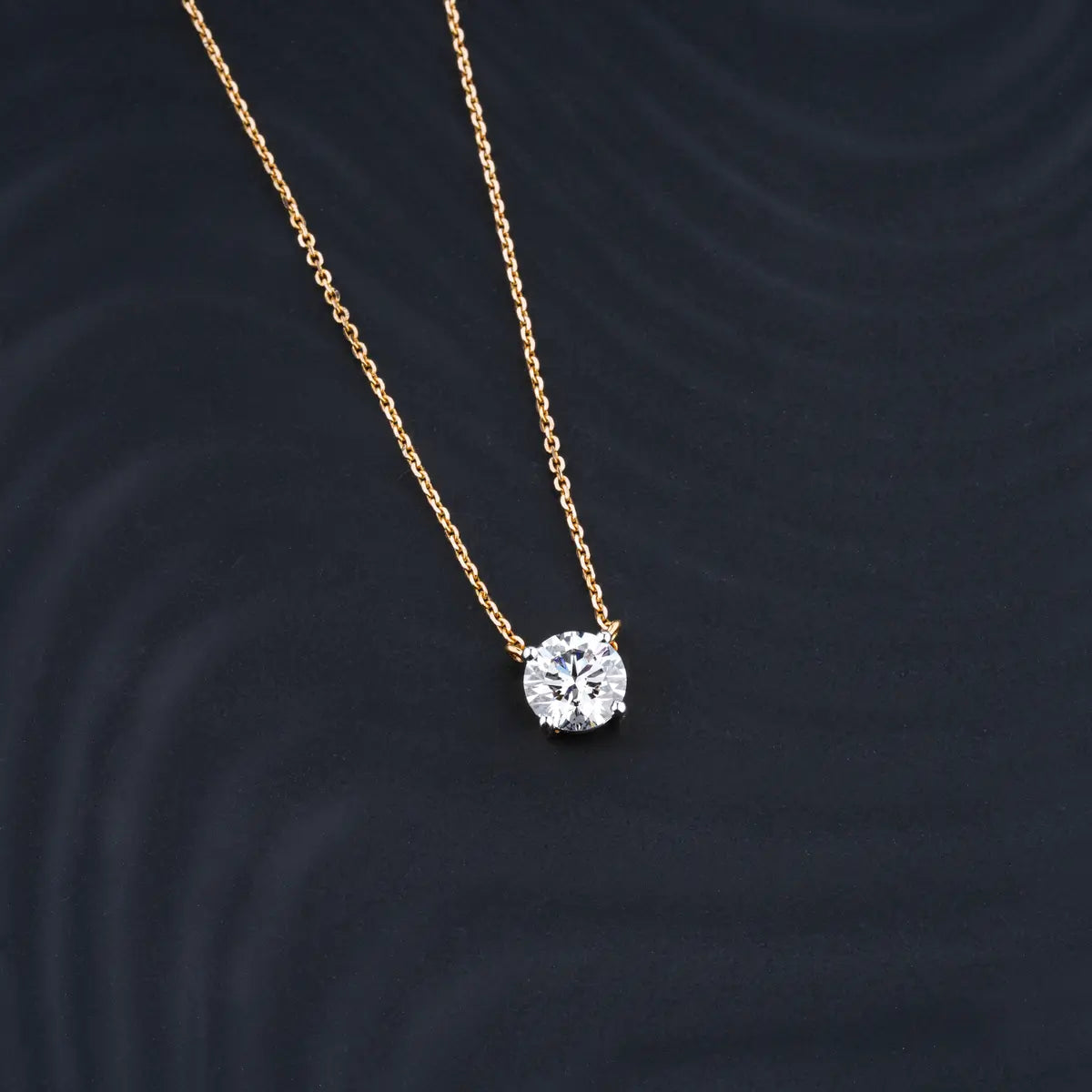 1ct Round Diamond Solitaire Necklace