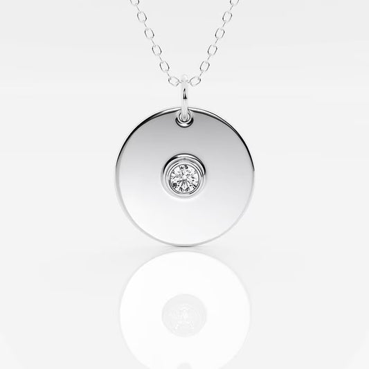 näas Defining 1/6 ctw Round Lab Grown Diamond Medal Fashion Pendant with Adjustable Chain