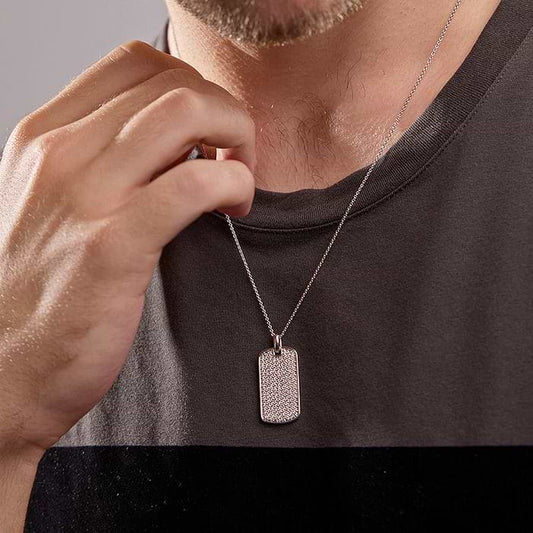 1 1/2 ctw Round Lab Grown Diamond Dog Tag Fashion Pendant