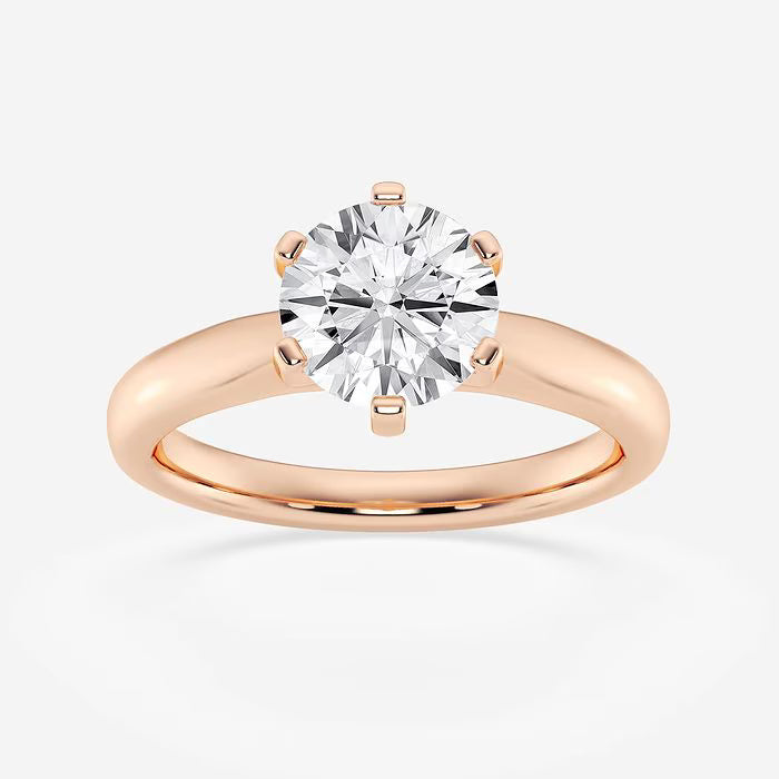 1 1/2 ctw Round Lab Grown Diamond Cathedral Six-Prong Solitaire Engagement Ring