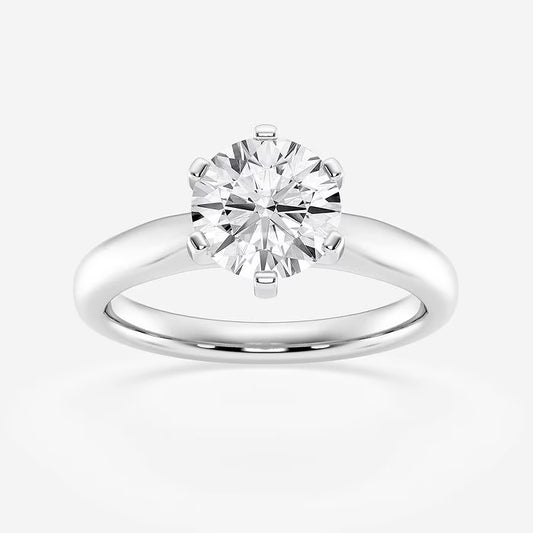 1 1/2 ctw Round Lab Grown Diamond Cathedral Six-Prong Solitaire Engagement Ring