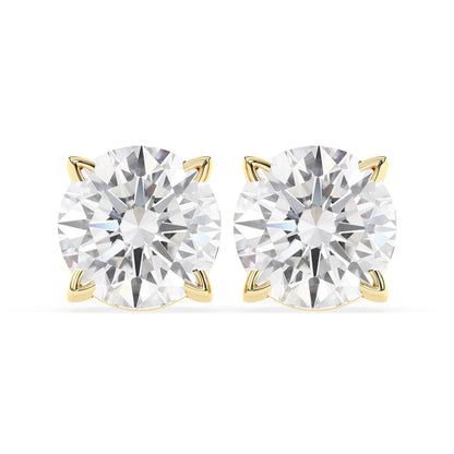 Round Solitaire With V-Prongs Studs