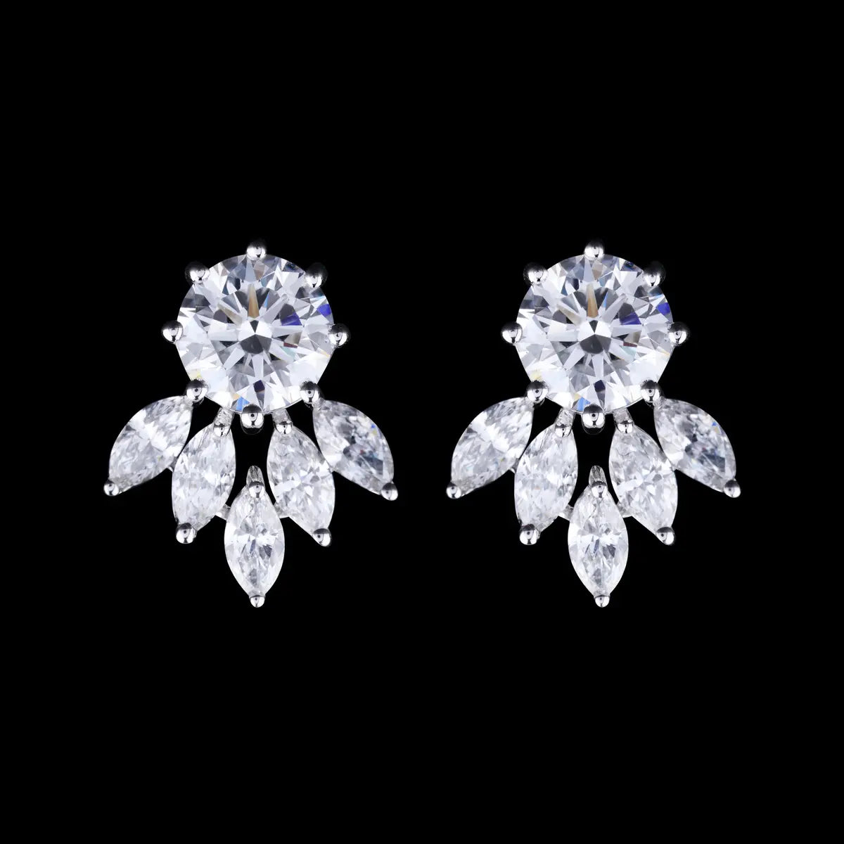 Flower Diamond Stud Earrings