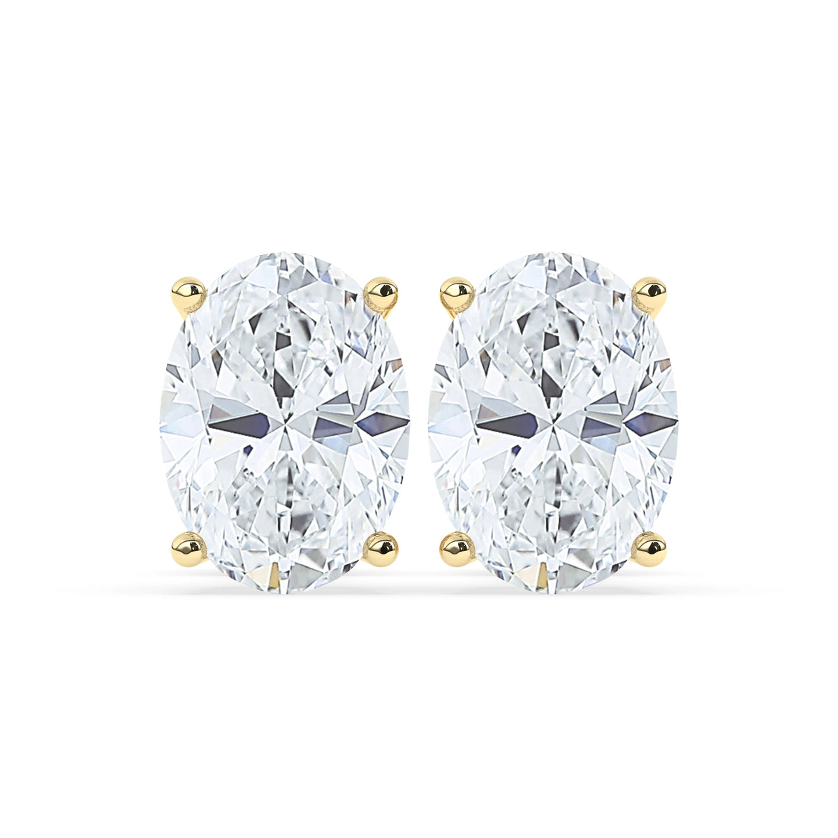 Oval Solitaire Hidden Halo Earring