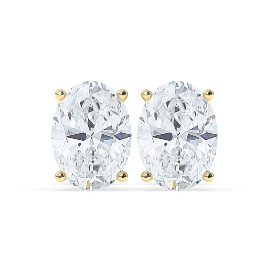 Oval Solitaire Hidden Halo Earring