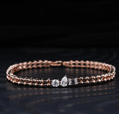 Multi Shape Diamond Trio Bracelet